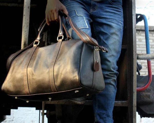 

yq women travel bags men handbag shoulder duffel backpack large leather crossbody luggage bag