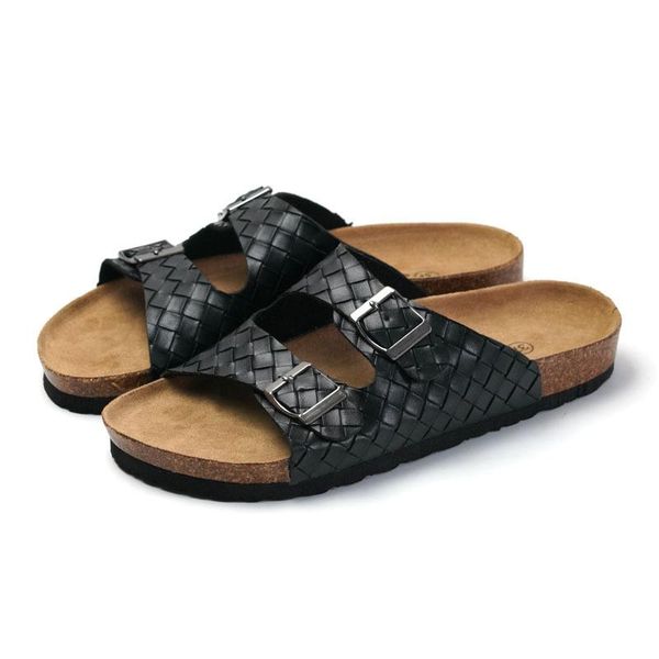 

slippers slipper brand couples cork flipflops summer clip toe platform beach buckle casual women sandals shoes, Black