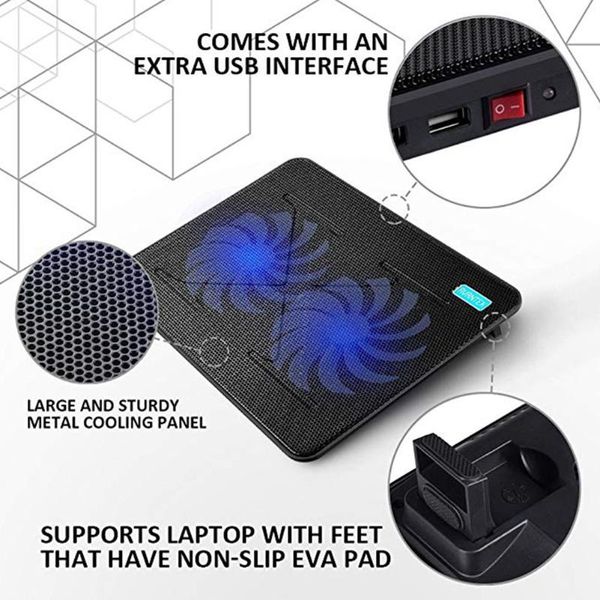 

fans usb powered portable notebook slim stand with light lapcooling pad base cooler professional accessories heavy duty pads