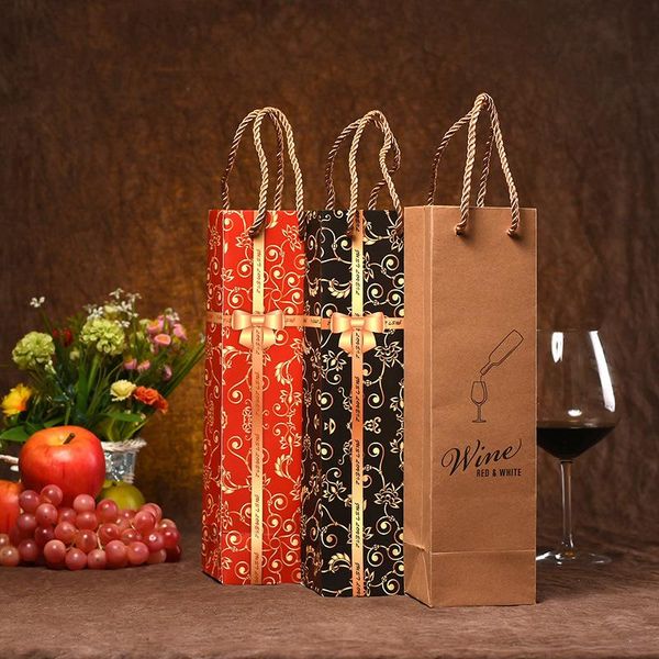 

gift wrap celebration supplies bow general size red wine packaging bags