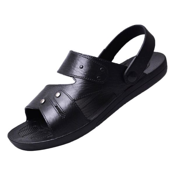 

slippers leisure beach men's summer home flat bottom flip-flops wear fashion listing 2021, Black