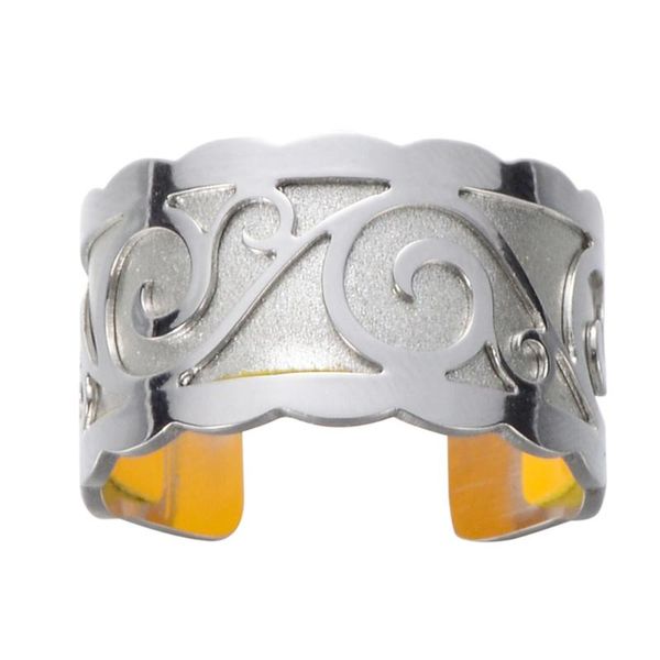 

wedding rings legenstar trendy stainless steel size leaf ring style adjustable bague reversible leather jewelry gift for her, Slivery;golden