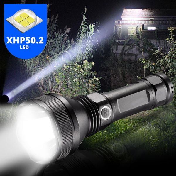 

xhp50.2 powerful tactical led torch waterproof lamp usb rechargeable use 18650 or 26650 battery flashlights torches