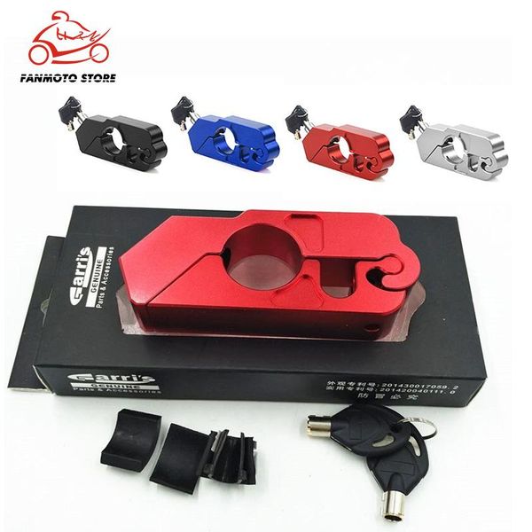 

theft protection moto handlebar lock universal motorcycle handle throttle grip security with 2 keys to secure a bike, scooter, moped or atv
