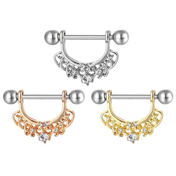 

d0984 nipple ring mix colors, Silver