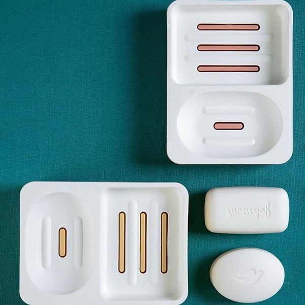 

soap dishes 2021 bathroom dish plate household double-layer waterdrop box for student laundry in dormitory creative large tray
