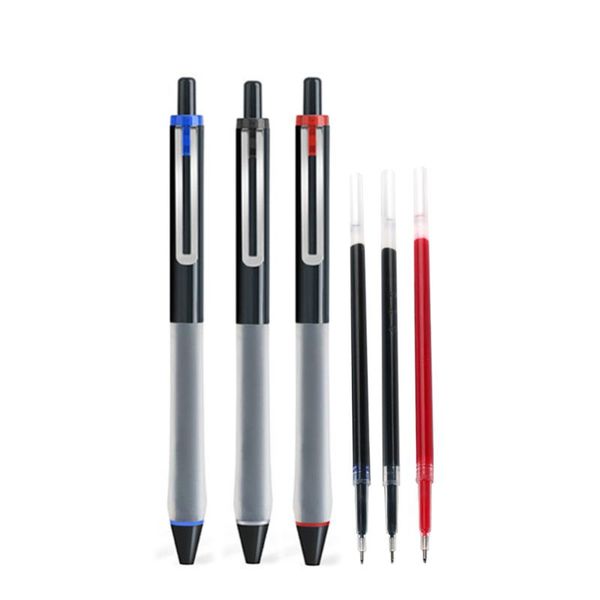 

gel pens press type pen 0.5mm black/blue/red ink neutral for writing office school supplies stationery 3pcs/lot