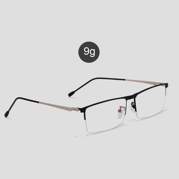 

fashion sunglasses frames business leisure style half rim optical spring eyeglasses light alloy eyewears male office work eye g, Black