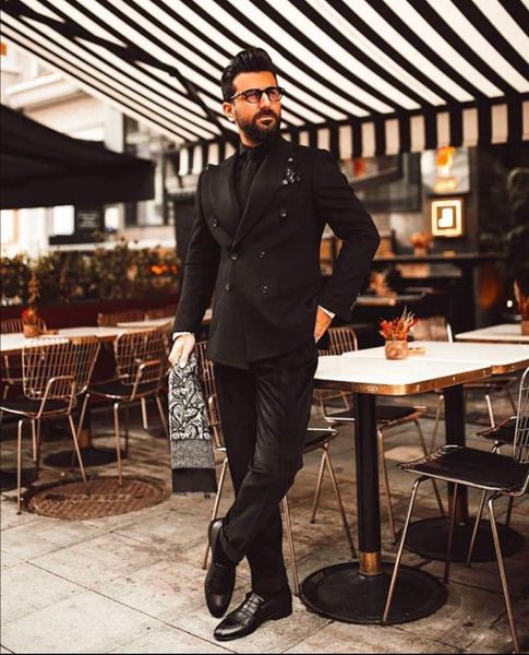 

men's suits & blazers 3pcs/set black slim wedding set classic male formal business dress suit terno masculino, White;black