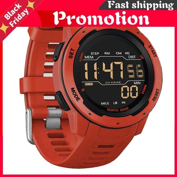 

wristwatches mars men digital watch men's military sport watches waterproof 50m pedometer calories satch hourly alarm clock, Slivery;brown