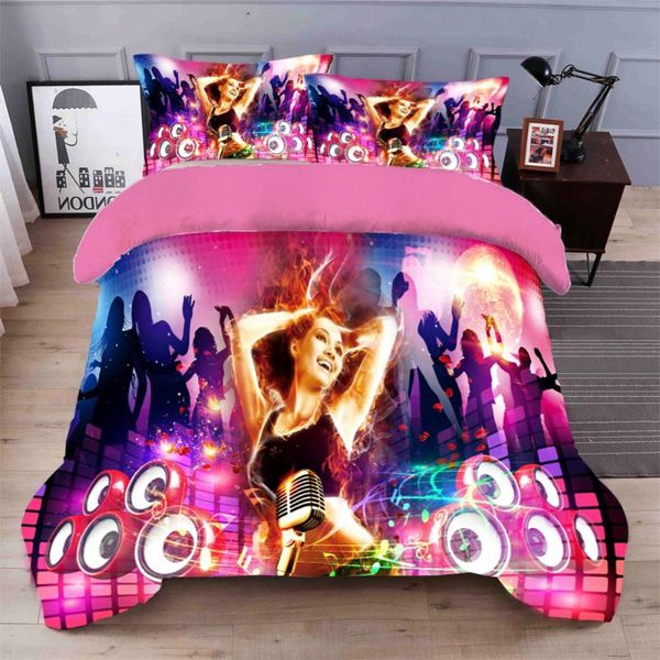 

bedding sets personality diy duvet cover 240Ã220 set brushed fabric music quilt covers full size pillowcase 3pcs for home