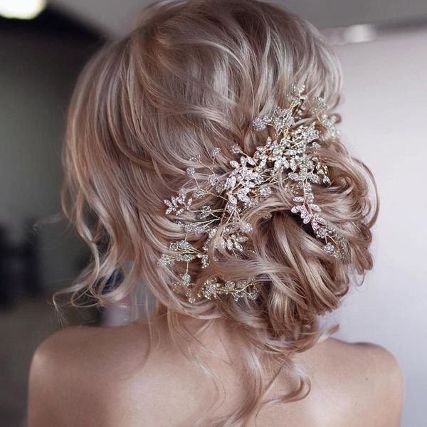 

hair clips & barrettes wedding headdress pearl crystal headband bridal accessories headpiece women handmade tiara ornaments jewelry, Golden;silver