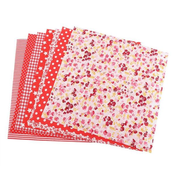 

storage bags 7pcs 25*25cm cotton fabric diy assorted squares pre-cut bedding suite quarters bundle sewing crafting