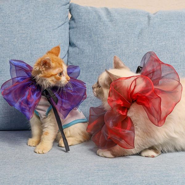 

pet organza bib adjustable costume collar scarf creative dog neckerchief for halloween christmas party decor cat collars & leads