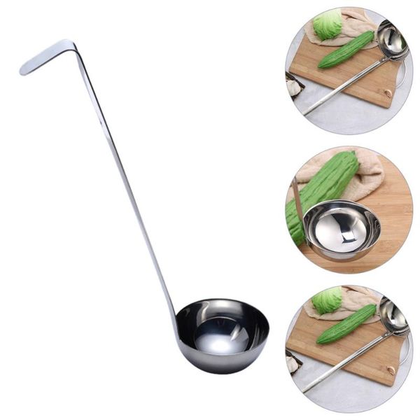 

mugs 1 pc long handle ounce spoon stainless steel creative oil (silver)