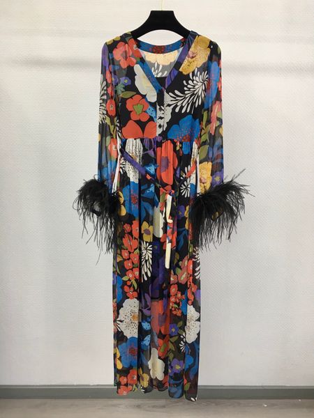 

20ss fashion new dress, european embroidery designer, elegant office lady waist pleated long, summer spring party dress 1, Black;gray