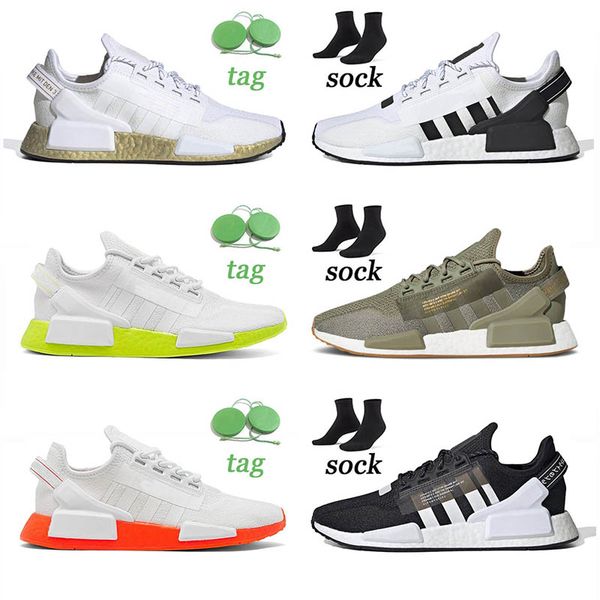 

2021 women men running shoes nmd r1 v2 aqua tones white black gradient neon metallic gold rio de janeiro munich sports sneakers trainers run