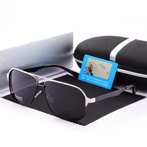

sunglasses fashion retro men polarized mercede metal square eyewear outdoor sports glasses for driving fishing 747, White;black