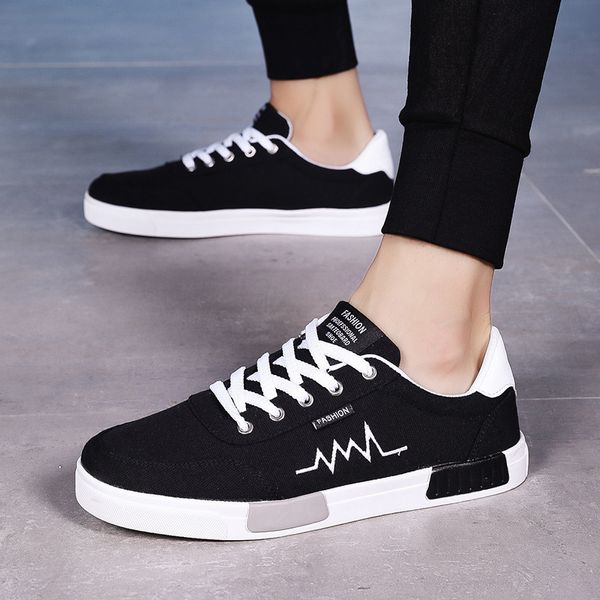 Siyah beyaz alt örgü moda ayakkabı ile normal yürüyüş A02 erkekler sıcak satmak nefes öğrenci genç serin rahat sneakers boyutu 39 - 44
