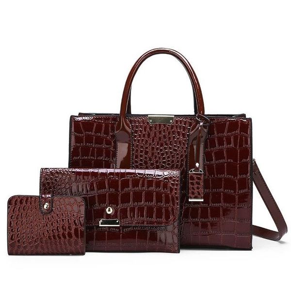 

duffel bags fashion crocodile pattern ladies handbags 2021 luxury handbag women designer large capacity shoulder messenger bag