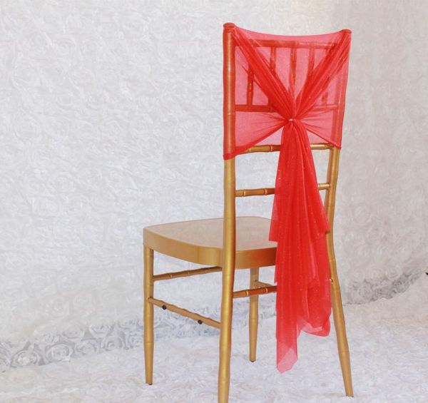 

chair covers 10pcs red back ribbon decoration sweet cover chiffon sashes bow wedding party tie size:suitable for th