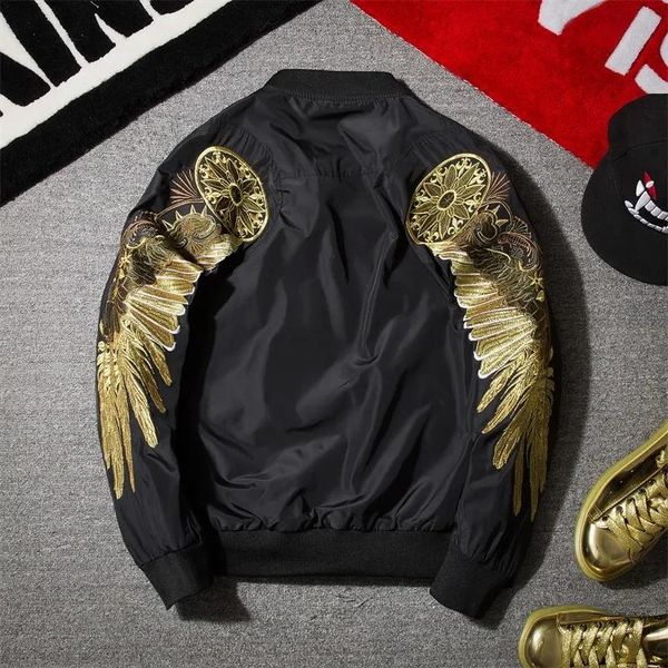 

men's jackets spring and autumn high-quality women's couples hand-embroidered baseball uniforms bomber, Black;brown