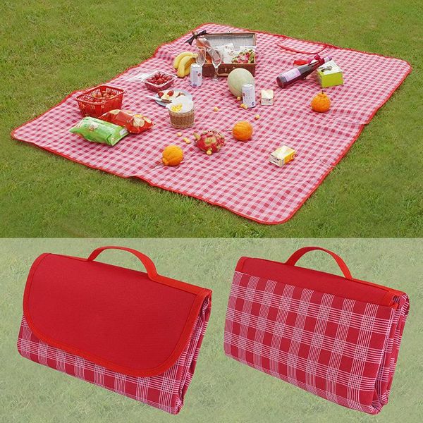 

outdoor pads folding camping mat beach picnic lightweight waterproof sleeping moisture-proof plaid blanket