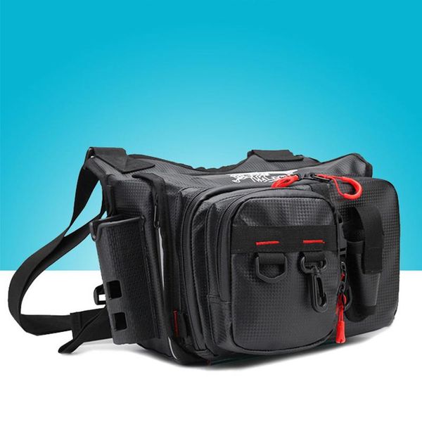 

fishing accessories multifunctional waterproof bait bag wooden shrimp fake iron plate artificial backpack satchel