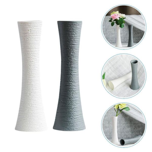 

2pcs practical ceramics vase elegant flowerpot ornament deskdecorative vases