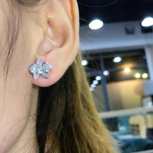 

stud arrival earrings for women japanese and korean style flower zircon ladies exquisite student trendy wholesale, Golden;silver