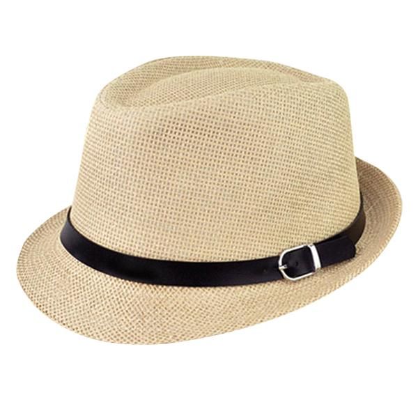 

outdoor hats men women fedora hat straw jazz sunhat sun bonnet summer beach panama cap mck99, Black;white