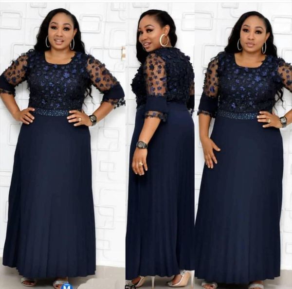 

hgte african fashion long women tank dresses round neck half sleeve classy party elegant dress, White