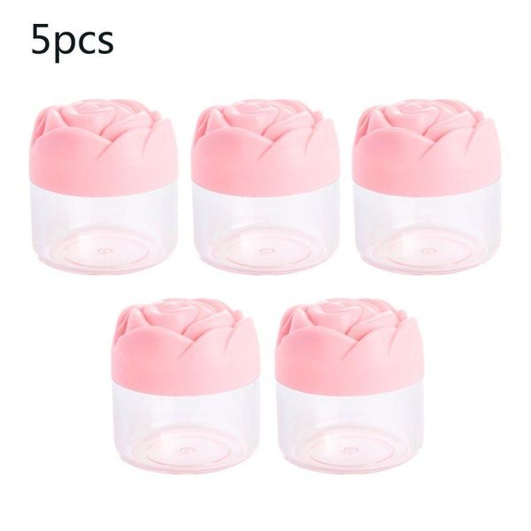 

5pcs 20g cream jar with rose pattern lid empty bottles cosmetics container box e65f storage & jars
