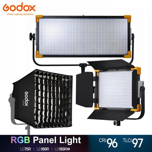 

flash heads godox ld75r ld150r ld150rs rgb led panel light dmx port app 2.4g remote control video filming broadcasting continuous lighting