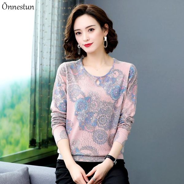 

women's sweaters sweater women 2021 autumn winter fashion print long sleeve pullover knitted pull femme for, White;black