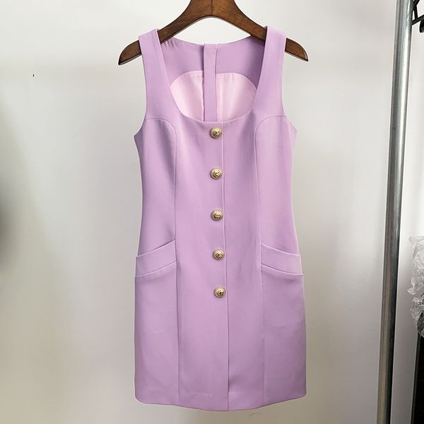 

violet original design women's casual sleeveless dress fashion lady elegant summer dresses square collar, Black;gray