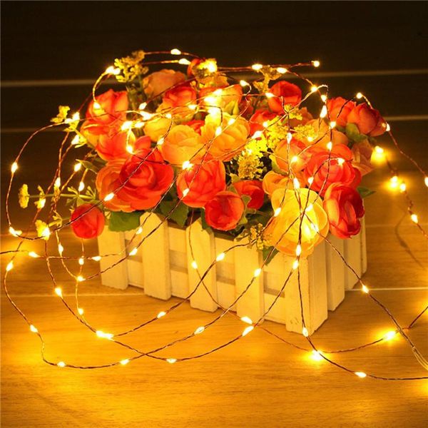 

fairy solar string light waterproof outdoor copper wire garland lamp led strings