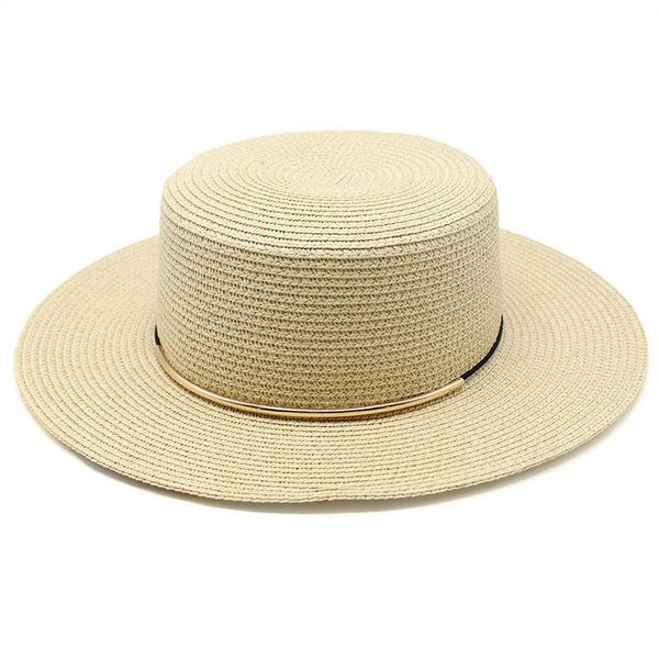 

wide brim hats 20 color fresh natural jazz straw hat female summer french panama women flat beach sun protection, Blue;gray