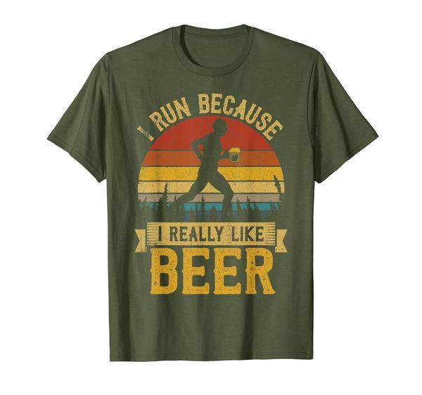 

I Run Because I Really Like Beer Funny Runner Gift T-shirt, Mainly pictures