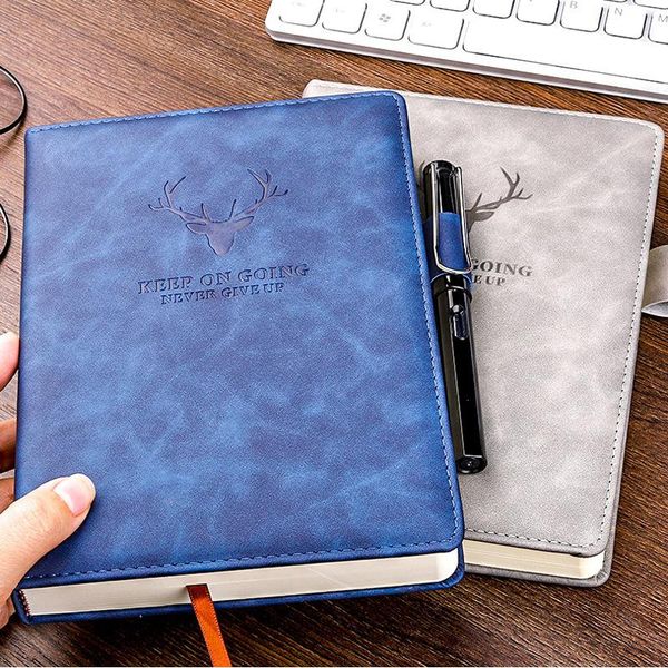 

notepads a5 leather journal notebook daily for school business gift notepad stationery office supplies 360 pages, Purple;pink