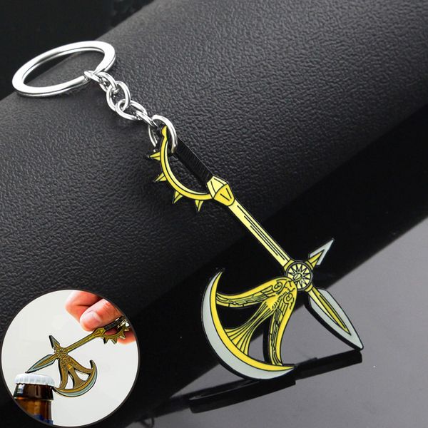 

the seven deadly sins axe bottle opener keychain nanatsu no taizai escanor divine axe rhitta weapon key chain for men jewelry 30, Silver
