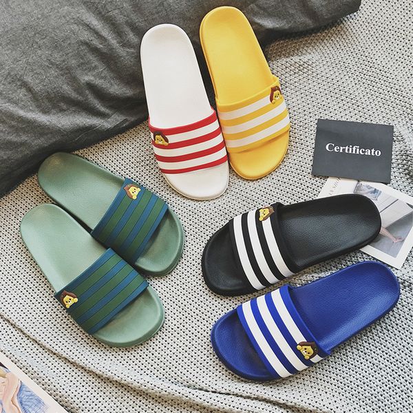 

indoor light non slip bathroom soft bottom sandals female thick bottom home bath couple word slippers male summer, Black