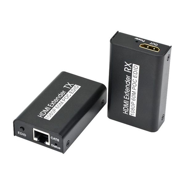 

audio cables & connectors 60m extender 1080p 3d edid transmitter receiver over utp/stp cat 6/6a/7 rj45 ethernet converter us eu plug