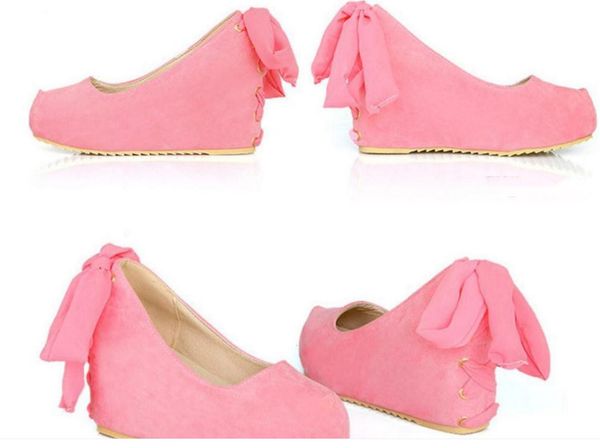 

women's shoes in spring and autumn slope heel round head@208, Black