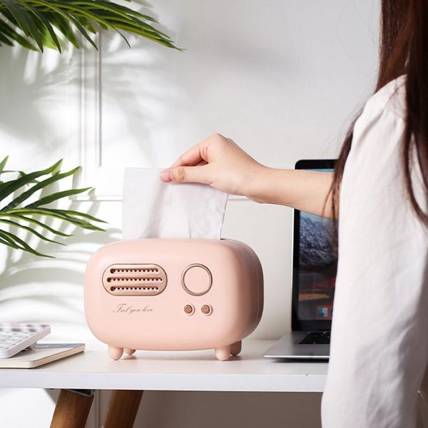 

tissue boxes & napkins retro radio model box vintage dispenser storage napkin deskpaper holder decoration crafts restaurant