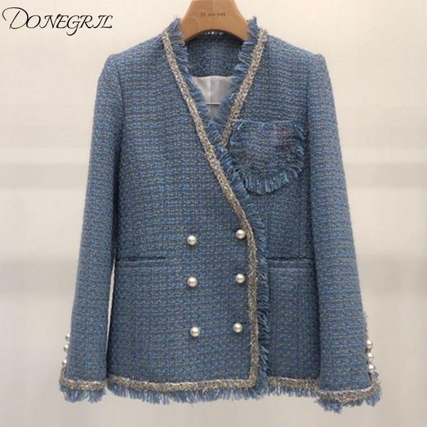 

women's jackets 2021 female suit ladies autumn white tweed jacket short section korean version of thick coat, Black;brown