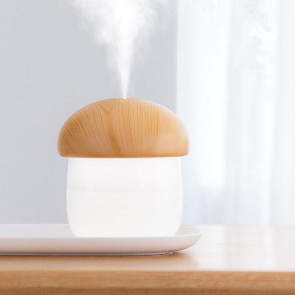 

250mlmini mushroom air humidifier filter wood grain essential oil diffuser usb car aromatherapy for home humidifiers