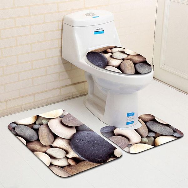 

3pcs/set bathroom mat set flannel anti-slip kitchen bath carpet toliet rug polyester banheiro floor mats