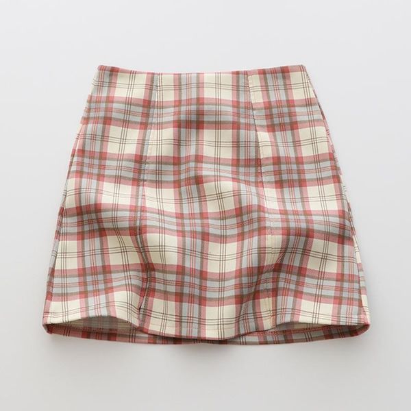 

skirts 2021 summer high waist skirt women cute plaid preppy style mini korean short faldas mujer moda pink green apricot, Black