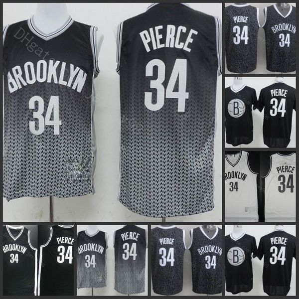 

brooklyn nets men #34 paul pierce men retro jersey, Black